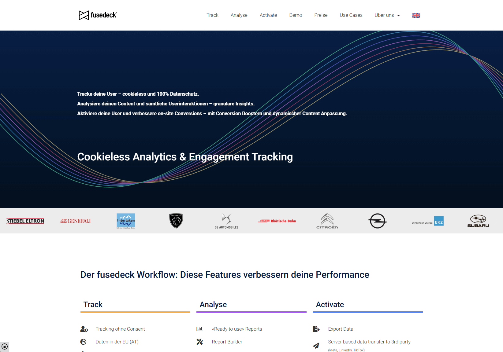 Screenshot Fusedeck Website