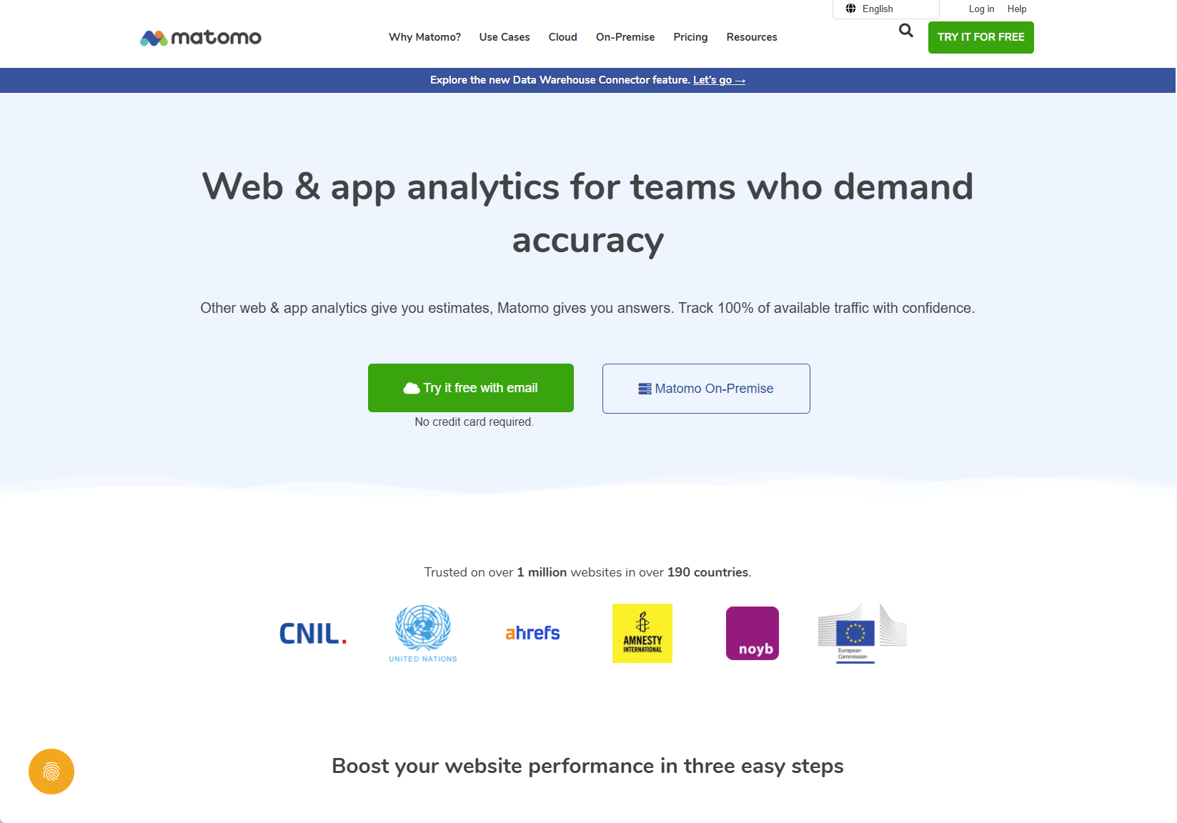 Screenshot Matomo Website