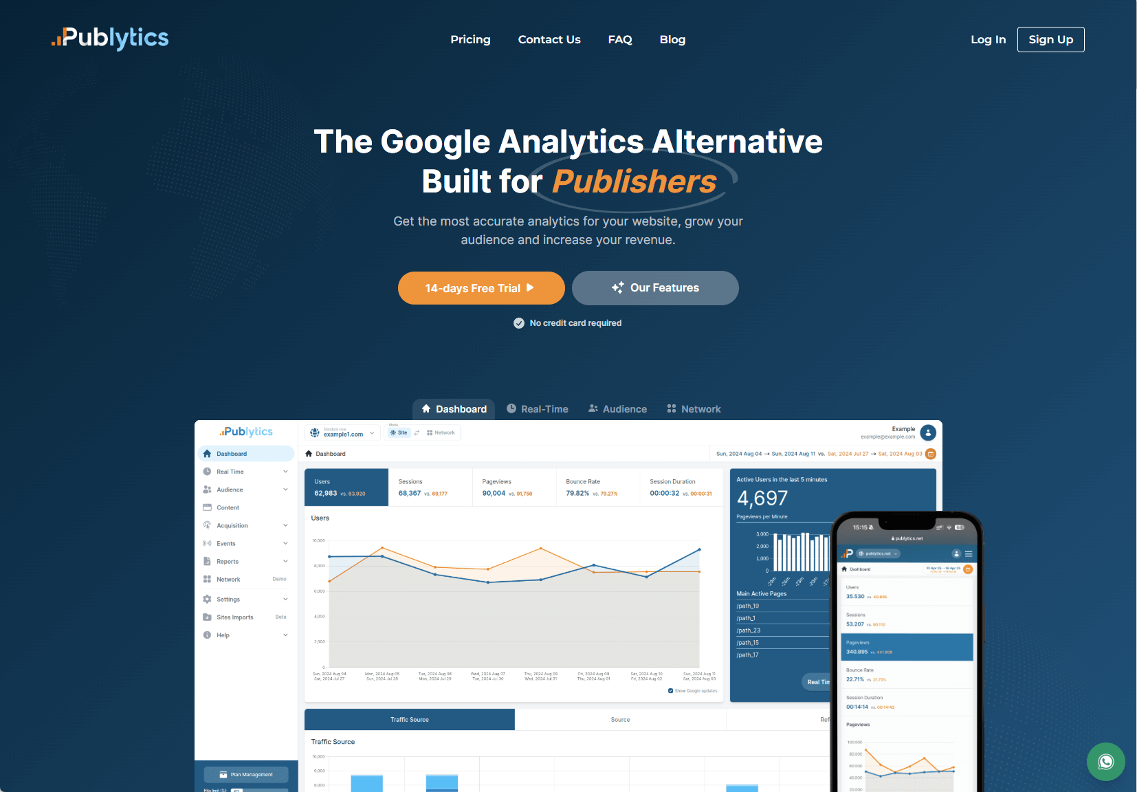 Screenshot Publytics Website